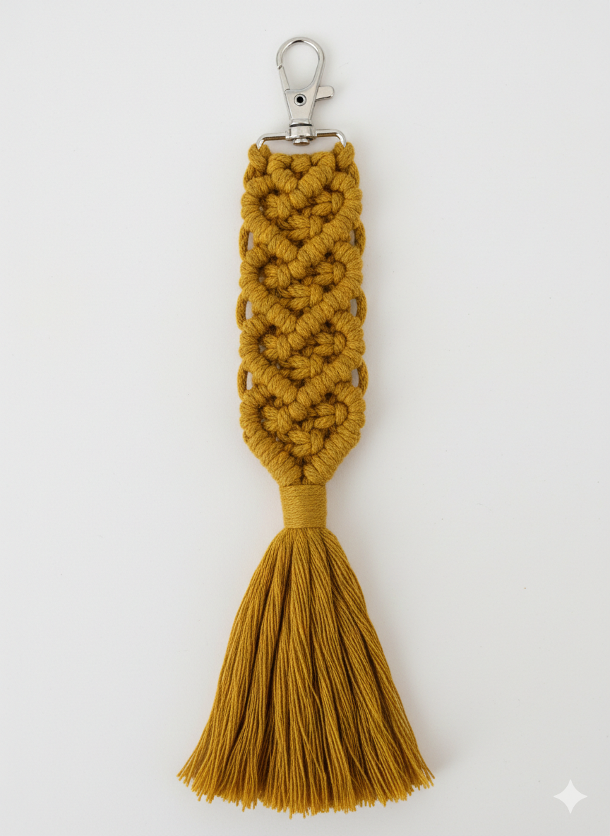 Porta-chaves Coração Macramé