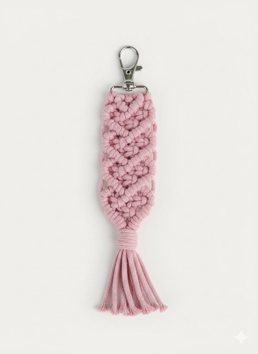 Porta-chaves Coração Macramé