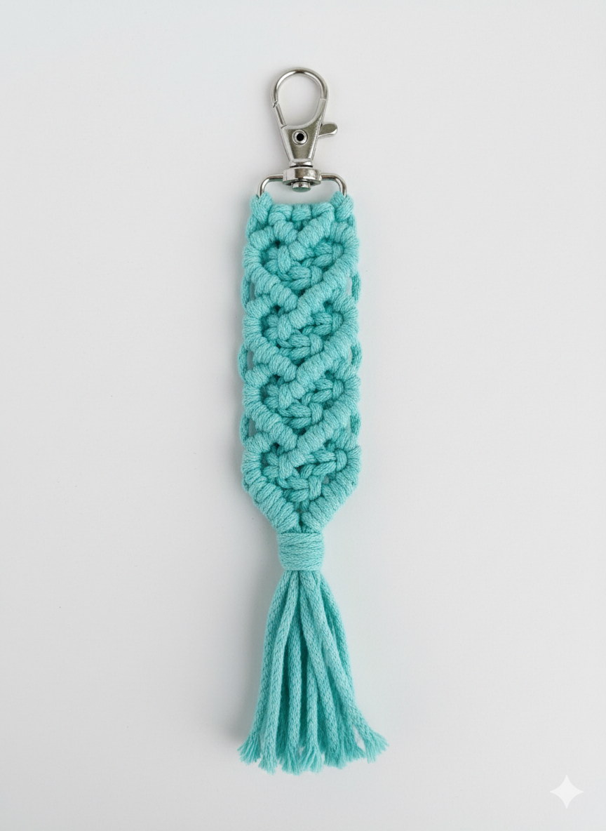 Porta-chaves Coração Macramé
